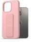 AlzaGuard Liquid Silicone Case mit Ständer für iPhone 13 Pro - rosa - Handyhülle