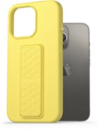 AlzaGuard Liquid Silicone Case with Stand for iPhone 13 Pro Yellow - Phone Cover