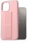 AlzaGuard Liquid Silicone Case with Stand for iPhone 13 Pro Max Pink - Phone Cover
