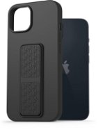 AlzaGuard Liquid Silicone Case with Stand na iPhone 14 čierne - Kryt na mobil