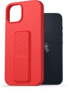 AlzaGuard Liquid Silicone Case with Stand az iPhone 14 készülékhez - piros - Telefon tok