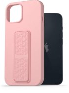 AlzaGuard Liquid Silicone Case mit Ständer für iPhone 14 - rosa - Handyhülle