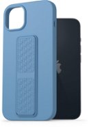AlzaGuard Liquid Silicone Case with Stand iPhone 14 Plus kék tok tartóval - Telefon tok