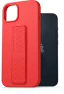 AlzaGuard Liquid Silicone Case with Stand tok az iPhone 14 Plus készülékhez - piros - Telefon tok