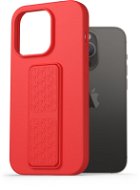 AlzaGuard Liquid Silicone Case with Stand az iPhone 14 Pro készülékhez - piros - Telefon tok