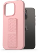 AlzaGuard Liquid Silicone Case mit Ständer für iPhone 14 Pro - rosa - Handyhülle