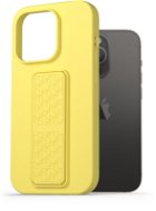 AlzaGuard Liquid Silicone Case with Stand az iPhone 14 Pro készülékhez - sárga - Telefon tok