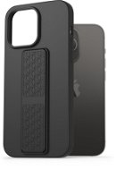 AlzaGuard Liquid Silicone Case with Stand az iPhone 14 Pro Max készülékhez - fekete - Telefon tok