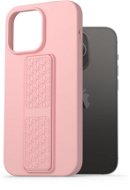 AlzaGuard Liquid Silicone Case with Stand az iPhone 14 Pro Max készülékhez - rózsaszín - Telefon tok