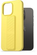 AlzaGuard Liquid Silicone Case with Stand az iPhone 14 Pro Max készülékhez - sárga - Telefon tok