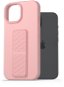 AlzaGuard Liquid Silicone iPhone 15 rózsaszín tok állvánnyal - Telefon tok