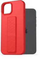 AlzaGuard Liquid Silicone iPhone 15 Plus piros tok állvánnyal - Telefon tok