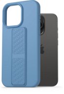 AlzaGuard Liquid Silicone Case with Stand pre iPhone 15 Pro modrý - Kryt na mobil