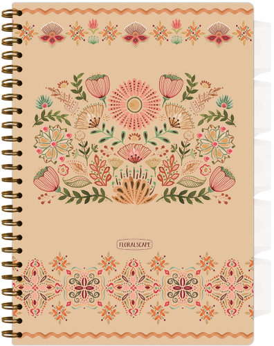 ARGUS A4 Spiral Notebook with Floral Scape Organiser - Notepad - Main image