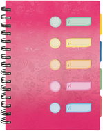ARGUS A4 Spiral Notebook with Organiser, Pink - Notepad