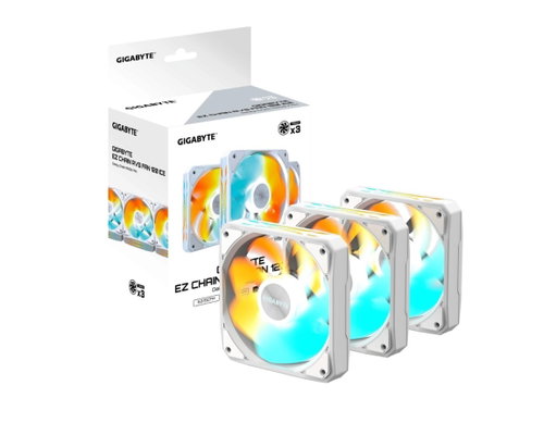 GIGABYTE EZ CHAIN RVS FAN 120 ICE (3-Pack) - PC Fan - Main image