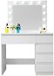 Aga Toaletní stolek MRDT06 se zrcadlem a osvětlením, matný bílý - Toaletní stolek