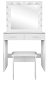 Aga Toaletní stolek MRDT11 se zrcadlem a osvětlením + taburet, matný bílý - Toaletní stolek