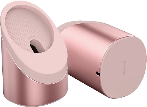 Crong MagSpot - Aluminium wireless charger MagSafe (Gold) różowe