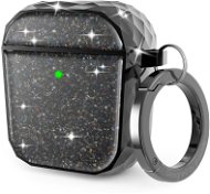 AhaStyle Glitter Protection Airpods 1&2 Case Black - Fülhallgató tok
