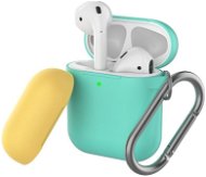 Ahastyle Silicone Cover for AirPods 2&1 Mint Green & Yellow - Headphone Case