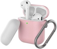 Ahastyle szilikon tok AirPods 2&1 készülékhez, Pink & White - Fülhallgató tok