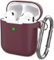 AhaStyle Cover AirPods 1 & 2 with LED Burgundy - Headphone Case