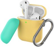 Ahastyle szilikon tok AirPods 2&1 készülékhez, Yellow & Mint Green - Fülhallgató tok