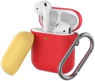 Ahastyle szilikon tok AirPods 2&1 készülékhez, Red & Yellow - Fülhallgató tok