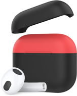 Ahastyle AirPods 3 Black & Red szilikon tok - Fülhallgató tok