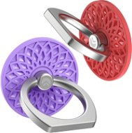 AhaStyle Magnetic Finger Holder, Red and Purple - Phone Holder