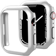 Ahastyle Premium PC Matte Electroplated for Apple Watch7 45mm Silver 2 pcs - Protective Watch Cover