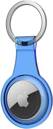 AhaStyle Transparent TPU Case for Apple AirTag Blue - AirTag Key Ring - Main image