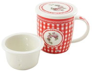 Porc. 0,39 l se sítkem ELEGANT ČERVENÁ kostičky - Hrnek