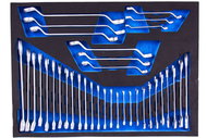 AHProfi Set of Ring Spanners, Flat and Ring Spanners 36 pcs, Trolley with Foam Filling - Workshop Cart Organizer