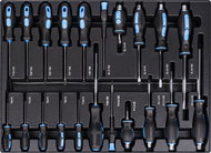 AHProfi Set of Flat, Cross and TORX Screwdrivers 21 pcs, Drawer - Workshop Cart Organizer