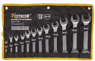 Hoteche 12-Piece Open-End Spanner Set in Roll-Up Bag - HT191003 - Flat Wrench Set