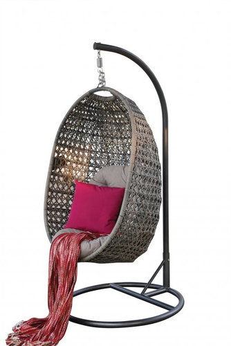 DIMENZA Basket for rocking chair BARCELONA grey - Hanging Chair - Main image