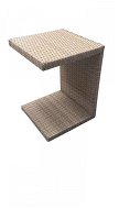 DIMENZA Odkladací stolík k ležadlám, svetlo hnedý - Záhradný stôl