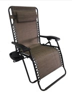 DIMENZA DELUXE Relaxing Adjustable Lounger - Brown - Garden Armchair