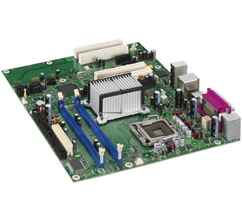 Intel D945PLRNL Radio Spring, 945PL/ICH7R, DDR2 533, SATA, PCIe x16, USB2.0, LAN, sc775, ATX, bulk - Motherboard - Main image