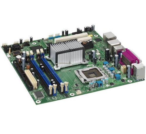 Intel D945GTPL Tappen, 945G/ICH7R, DDR2 667, SATA, PCIe x16, USB2.0, LAN, sc775, mATX, bulk - Motherboard - Main image