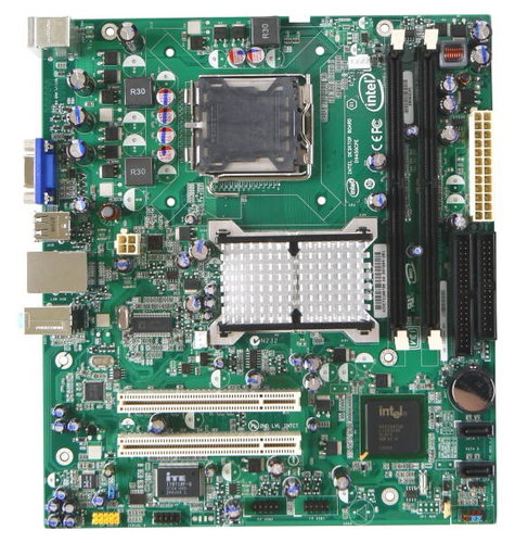 Intel D945GCPE Plum Creek, i945G/ICH7, DDR2 667, SATA II, int. VGA, USB2.0, LAN, sc775, mATX, bulk - Motherboard - Main image