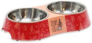 Akinu Český Les melaminová miska s nerez vložkou M 2 × 400 ml červená - Dog Bowl