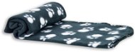 Akinu Deka fleece s tlapkami 100 × 70 cm černá  - Cat & Dog Bed Blanket