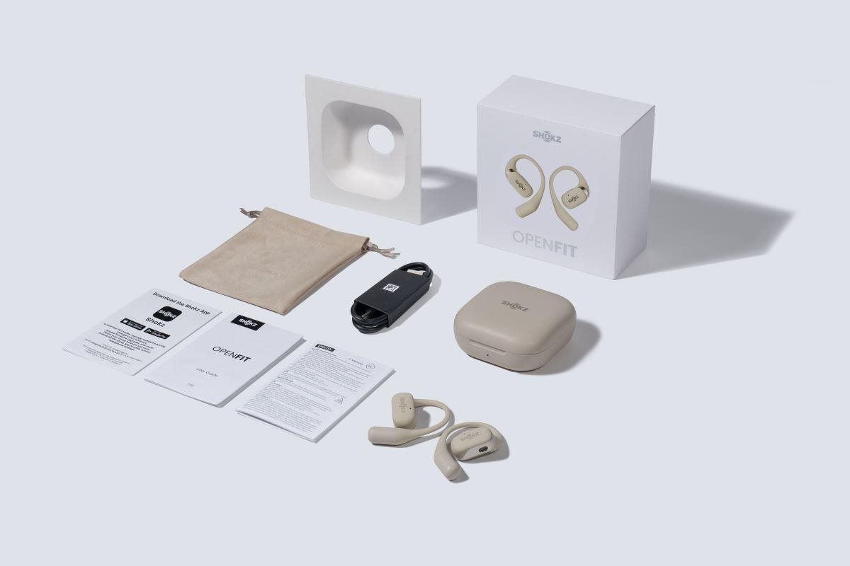 Shokz OpenFit, beige - Wireless Headphones | Alza.cz