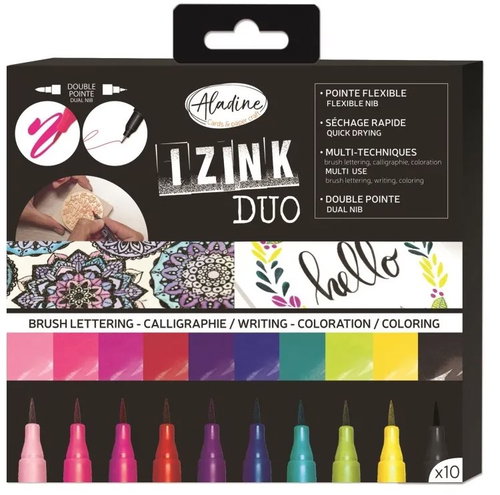 Aladine Watercolour brush markers 10 colours - Felt Tip Pens - Main image