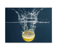 Allboards, Glass kitchen plate WATER WITH CITRON 30×40cm - cutting board - protective plate, DK30×40 - Cutting Board