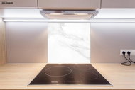 Allboards, Glass kitchen worktop MRAMOR WHITE 60×65 cm- suitable for hob, SB60×65_00017 - Cutting Board