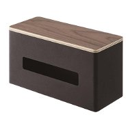 Box na vreckovky Zásobník na papierové obrúsky Yamazaki Rin 4765, kov / drevo, čierny - Box na kapesníky